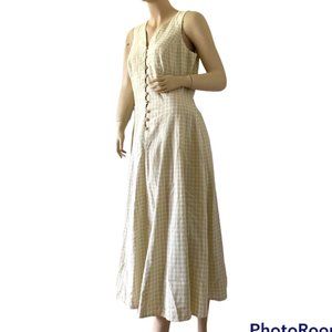 Zaga Collection Women's Long Maxi Herringbone Sleeveless Pleated Dress Size 9/10